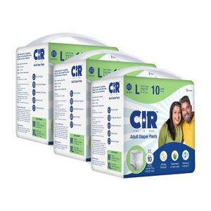 cir 10 hr absorption protection with wetness indicator odour control pant adult diapers - l