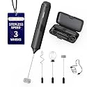 CIRCLE JOY Electric Milk Frother with Variable Speed, 3 Detachable Whisks