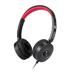 circle xplode 101 wired on-ear headphones with mic  40mm neodymium drivers 35mm single pin inline volume control soft cushion 12m cable  compatible with mobile tablet laptop amp mac
