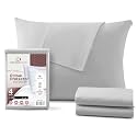 CirclesHome Pillow Protectors King Size Set of 4 with Zipper, Light Grey