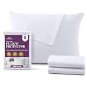 CirclesHome Pillow Protectors Queen Size Set of 6, Zippered Pillow Covers