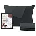 CirclesHome Standard Pillow Protectors with Zipper, Set of 2, Dark Grey