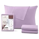 CirclesHome Standard Pillow Protectors with Zipper, Set of 4, Lavender