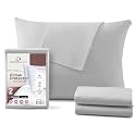 CirclesHome Standard Pillow Protectors with Zipper, Set of 2, Light Grey