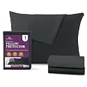 CirclesHome Toddler Pillow Protector with Zipper, Cotton 13x18, Dark Grey