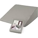 CirclesHome Wedge Pillow Cover 100% Cotton, Zippered Wedge Pillow Case Protector, Soft, Hypoallergenic & Breathable - Light Grey, (25Wx26Lx10)