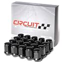 Circuit Performance 12x1.25 Black Closed End Bulge Acorn Lug Nuts Cone Seat Forged Steel (20 Pieces)