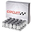 Circuit Performance 12x1.25 Chrome Closed End Bulge Acorn Lug Nuts Cone Seat Forged Steel (20 Pieces)