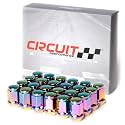 Circuit Performance 12x1.25 Neo-Chrome Closed End Bulge Acorn Lug Nuts Cone Seat Forged Steel (24 Pieces)