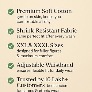 CITIX Pure Cotton Petticoat for Womens Saree