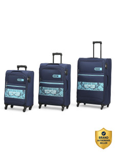citizen soft body set of 3 luggage 4 wheels - adventure vista - blue