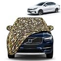 City 100% Waterproof Car Cover | Dustproof Sun Protection Cover | Soft Cotton Lining | Triple Stitched | Mirror Pocket | Antenna Pocket | All Weather Body Cover (Army)