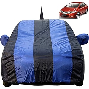 city ivtech dustproof car cover with mirror amp antenna pockets royal blue stripes taffeta polystertriple stitched compatible with honda city ivtech car cover 2009 to 2013 car accessories