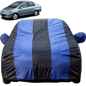 city zx dustproof car cover with mirror pockets royal blue stripes taffeta polystertriple stitched compatible with honda city zx car cover 2004 to 2008 city zx car accessories