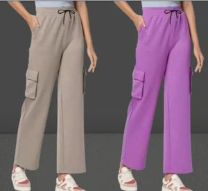 CitySquad Loose Fit Women Grey Purple Trousers