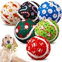 Civaner 6 Pcs Christmas Dog Toys Bulk, 2.5 Inch Squeaky Tennis Balls