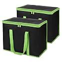 1-Pack Insulated Reusable Grocery Shopping Bag, X-Large, Black-Green