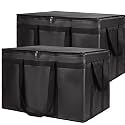 2-Pack Insulated Food Delivery Bag, XXX-Large Cooler Bags, Black