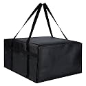 Insulated Pizza Delivery Bag for Carry Hot, 24" x 24" x 14" Insulated Food Delivery Bag, Grocery Cooler Bags for Catering/Doordash, Commercial Food Warmers（Black, 1Pk）