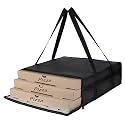 Insulated Pizza Delivery Bag for Carry Hot, 20" x 20" x 6" Black 1Pk