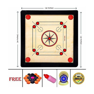 CKEPS WOODEN 20 INCH CARROM BOARD WITH