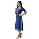 CKM Women Regular Rayon Pani Zari and Mirror Work Straight Kurta | CKM1248