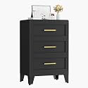 Ckzbx Metal Dresser Under Desk Metal Filing Cabinets, 35.43" H Drawer Chests of Drawers for Office, Garage (3 Drawers Black 24inch Wide)