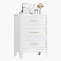 Ckzbx Metal Dresser Under Desk Metal Filing Cabinets, 35.43" H Drawer Chests of Drawers for Office, Garage (3 Drawers White 24inch Wide)