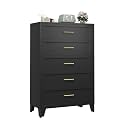 Ckzbx Metal Dresser Under Desk Metal Filing Cabinets, 53.54" H Drawer Chests of Drawers for Office, Garage (5 Drawers Black 31.5inch Wide)