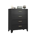Ckzbx Metal Dresser Under Desk Metal Filing Cabinets, 43.11" H Drawer Chests of Drawers for Office, Garage (4 Drawers Black 31.5 inch Wide)