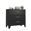 Ckzbx Metal Dresser Under Desk Metal Filing Cabinets, 34.25" H Drawer Chests of Drawers for Office, Garage (3 Drawers Black 31.5 inch Wide)