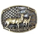 CL&J BB® Deer Belt Buckle Animals Western Cowboy Native American Motorcyclist (DER8G)