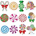 Clabby 60 Pcs Christmas Candyland Cutouts Peppermint Lollipop Board Decor