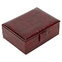 CLADD INTERNATIONAL Cufflinks Set | Jewelry Ring Box for Men &amp; Women | Tie Clips &amp; Tie Pin Gift Set | Padded Vegan Leather | Magnetic Lock (Brown)