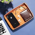 CLADD INTERNATIONAL Vegan Leather Office Valet Tray | Organizer Home Entryway Table Store Key, Wallet, Watch, Coin Change, Phone, Jewellery | Bedside Nightstand Storage Desk Top Catchall Makeup | Tan