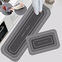 Claiez 2 Pcs Kitchen Mats, Waterproof Memory Foam Kitchen Rugs, Standing Desk Mat Floor Mats, Comfort Runner Rug Carpets for Kitchen Floor, Sink