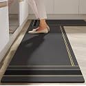 Claiez Anti Fatigue Kitchen Rug Sets 2 Piece Non Slip Kitchen Mats for Floor Cushioned Kitchen Rugs &amp; Mats Waterproof Comfort Standing Mat Runner for Kitchen,Home Office,Sink,Laundry (Line MAT) Rubber