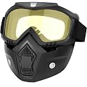 Claiez Goggle Mask Anti Scratch UV Protective Open Face &amp; Eyewear Windproof Dirt Shield Adjustable Strap Soft Foam Padded Detachable for Cycling Bike Off Road Racing Riding Unisex (Silver)