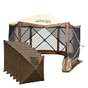 CLAM Quick-Set Escape Shelter with 6 Wind Panels Brown