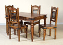 CLANECRAFT Solid Sheesham Wood Four Seater Dining Table For Dining Room/ Hotel / Café | Solid Wood 4 Seater Dining Set