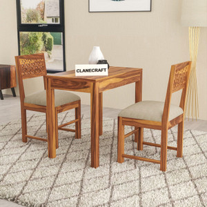 clanecraft solid sheesham wood two seater dining set for dining room hotel  solid wood 2 seater dining set