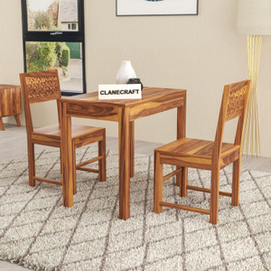 clanecraft solid sheesham wood two seater dining set for dining room hotel  solid wood 2 seater dining set