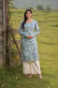 CLANGER Floral Print Pure Cotton Straight Kurta