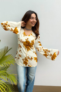 clanger printed pure cotton straight kurta for women pink