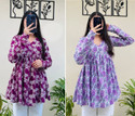 CLANGER Pack of 2 Floral Print Viscose Rayon Flared Kurta for Women (Multicolor)