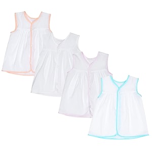 CLAP Baby Girls Cotton Jhabla Frock White