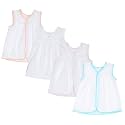 CLAP Baby Girls Cotton Jhabla Frock White
