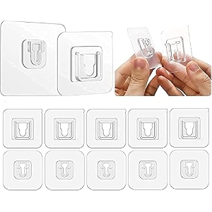 clapone 10 pcs utility hooksadhesive hooks no-punch double-sided self-adhesive wall hookssticky hooks for bathroom kitchen office hanging