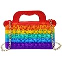 CLAPONE Women 2 In 1 Purse Push Popper Bubbles Sensory Simple Stationary Bag Poppet Pencil Case Fidget Toys (Big Pouch) (Multicolors Pursh)