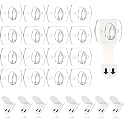Double Sided Adhesive Wall Hooks,20 Pack Self Adhesive Hooks,Suitable for Hanging and Organizing Power Outlets, Picture Frames, and Tissue (Transparent, 40 Mini Light Clips)